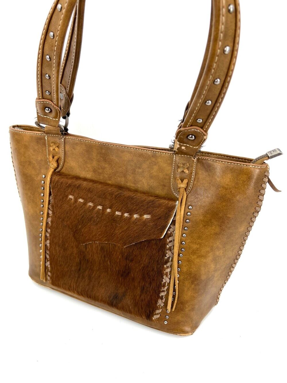Trinity Ranch Hair-On Leather Concealed Carry Purse Handbag **READ**